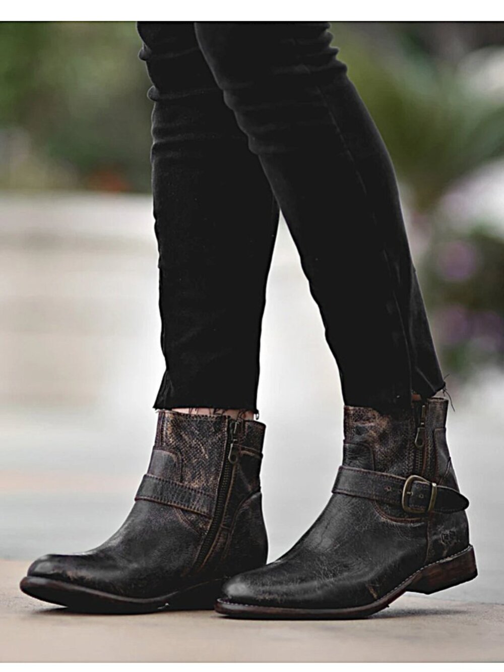 BED/STU Becca Booties -Black Rustic-